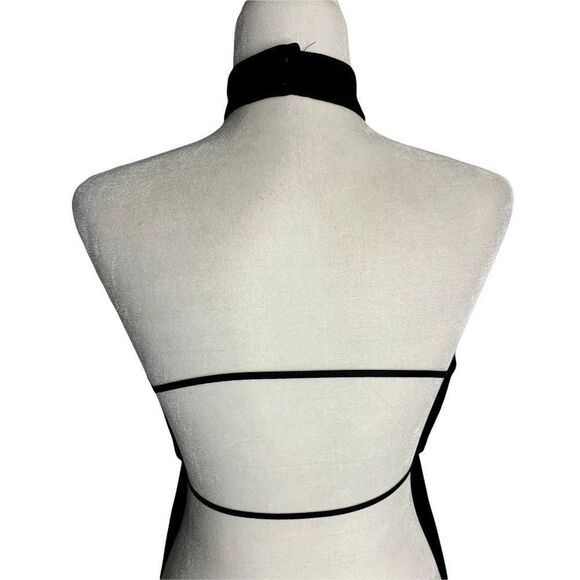 Vintage Jessica McClintock 2 pc Dress S Black Embroidered Halter Jacket - Picture 10 of 11